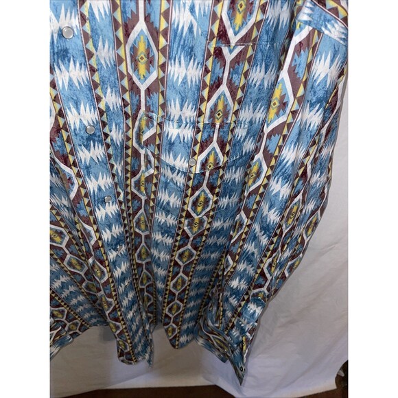 Wrangler Men’s Western Shirt Size 2XL Multicolor Aztec Going Out Party Rodeo - Picture 7 of 12